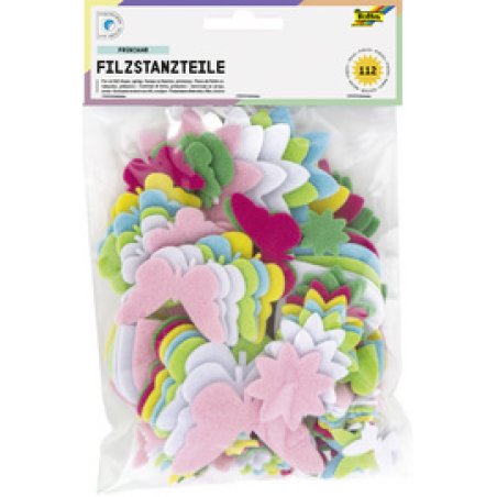 folia Pièces prédécoupées en feutre "printemps", 112 pièces