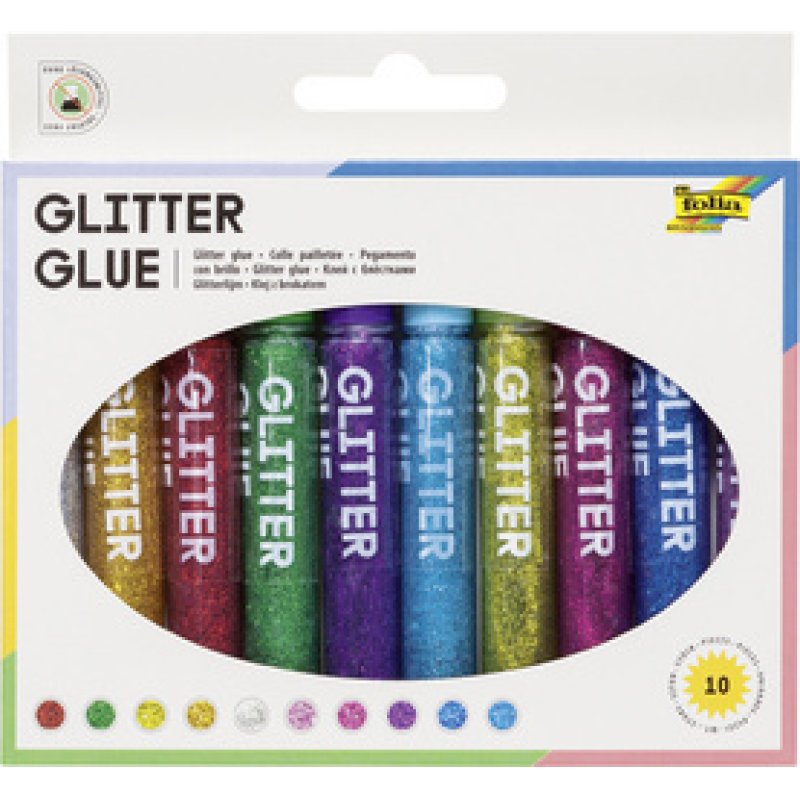folia Colle pailletée " Glitterglue", 9,5 ml, couleurs