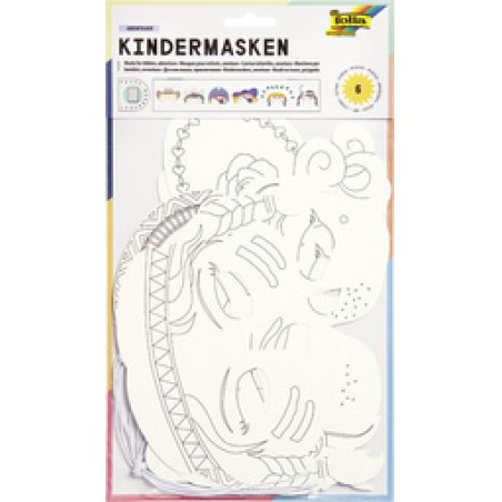 folia Masques pour enfants "Thèmes", en carton, 6 motifs