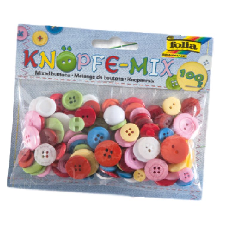 folia Set de boutons, 100 g, assorti