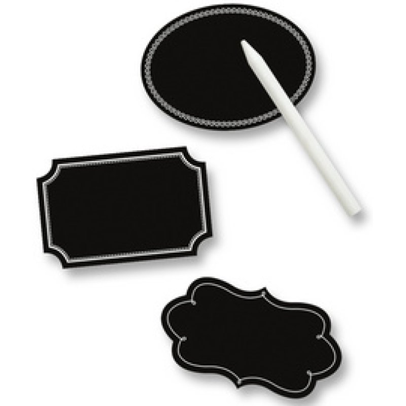 folia Etiquettes de marquage tableau, noir, avec stylo-craie