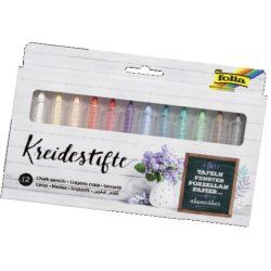 folia Set de crayons craie, assorti, étui de 12
