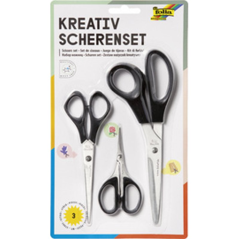 folia Set de ciseaux "créatif", 3 pièces