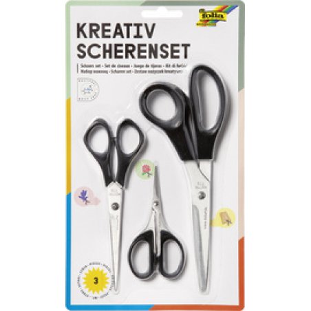 folia Set de ciseaux "créatif", 3 pièces