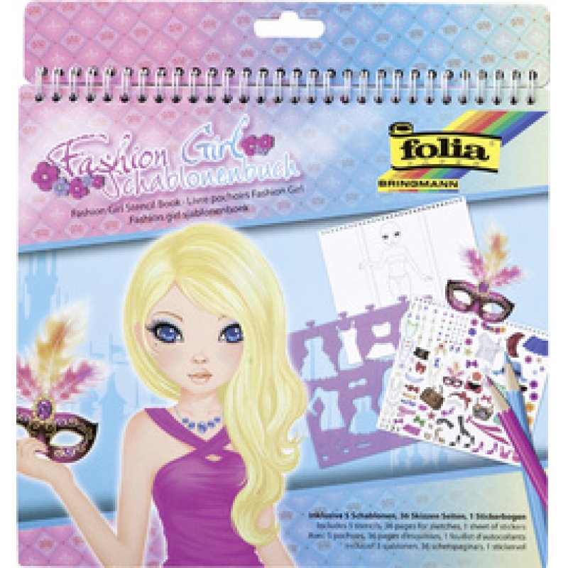 folia Livre pochoir "Fashion Girl", grand