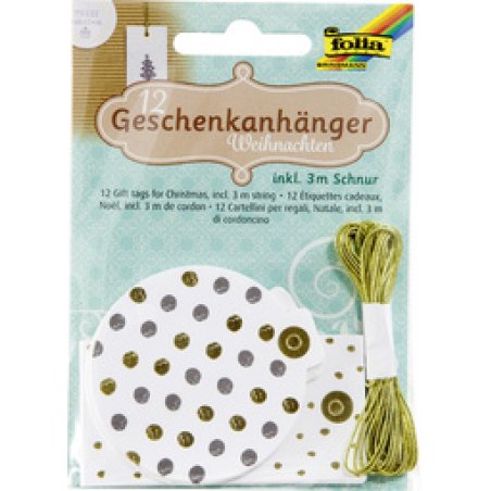 folia Etiquette cadeau "Noël papier kraft", avec ficelle