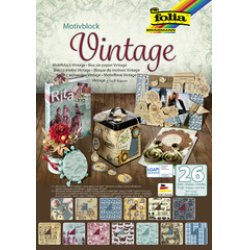 folia Bloc en papier à motifs "Vintage", 240 x 350 mm