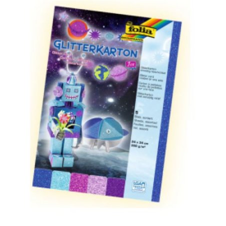 folia Carton à paillettes "Ice", 240 x 340 mm, 300 g/m2