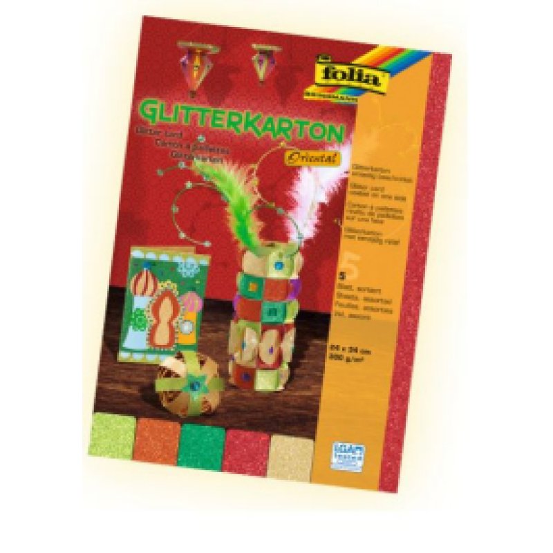 folia Carton à paillettes "Oriental", 240 x 340 mm, 300 g/m2