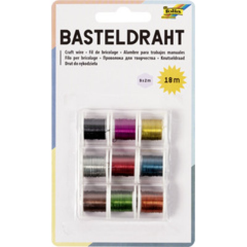 folia Set fil de fil de bricolage, 9 bobines de 2m, couleurs