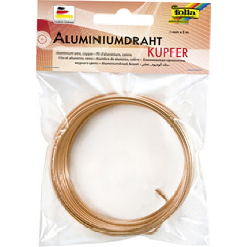 folia Fil de bricolage en aluminium, 2 mm x 5 m, argent