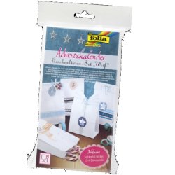 folia Calendrier de l'Avent "sachets en papier uni", blanc