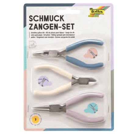 folia Set de pinces pour pierres décoratives, 3 pièces, bleu