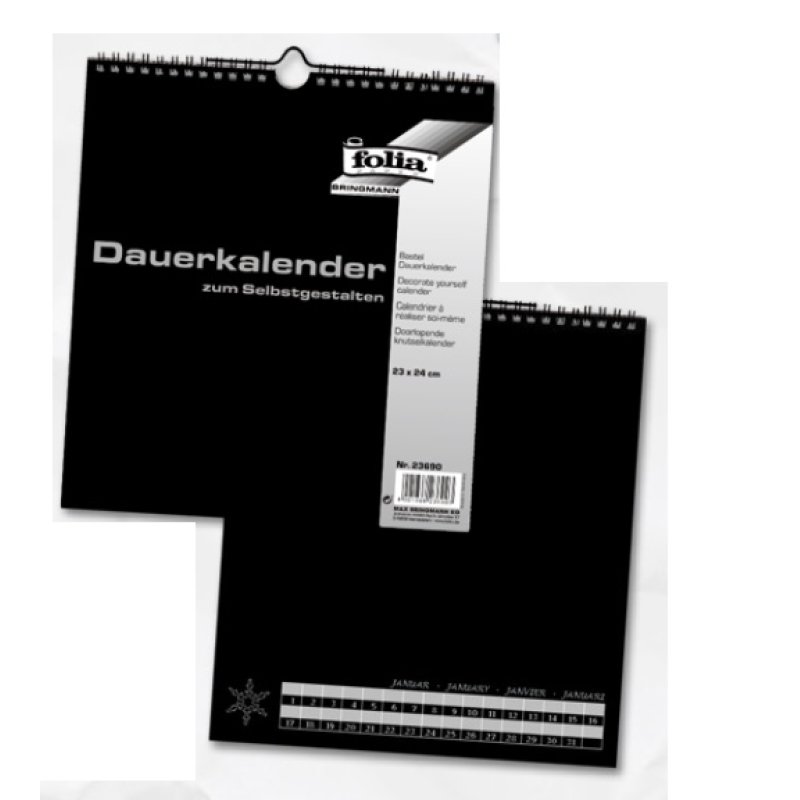folia Calendrier mural créatif, 230 x 240 mm, noir