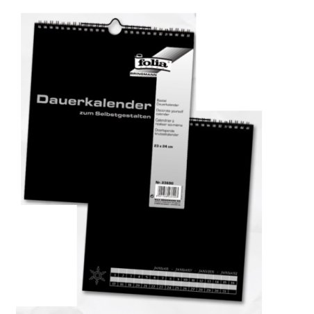 folia Calendrier mural créatif, 230 x 240 mm, noir