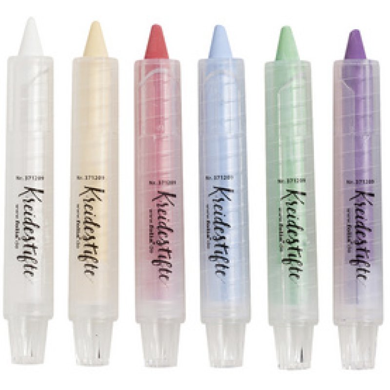 folia Set de crayons craie, assorti, étui de 6