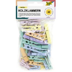 folia Pince à linge en bois, 3 tailles, blanc