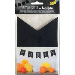 folia Guirlande de fanions tableau noir, 14 fanions, noir