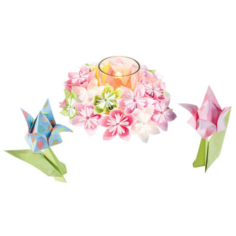 folia Feuille de papier à plier FLEURS, 170 feuilles