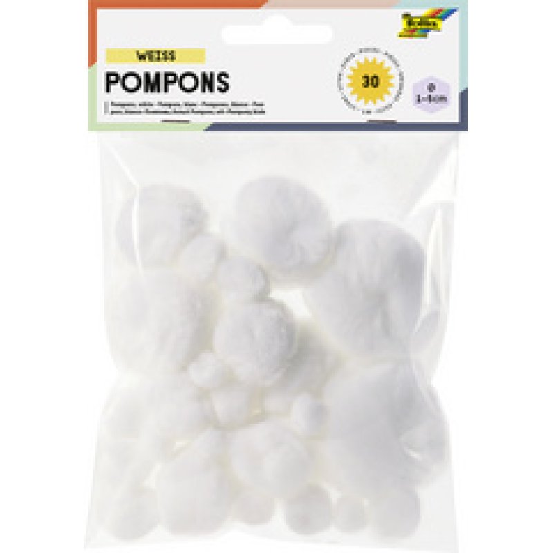 folia Pompons, 30 pièces, blanc