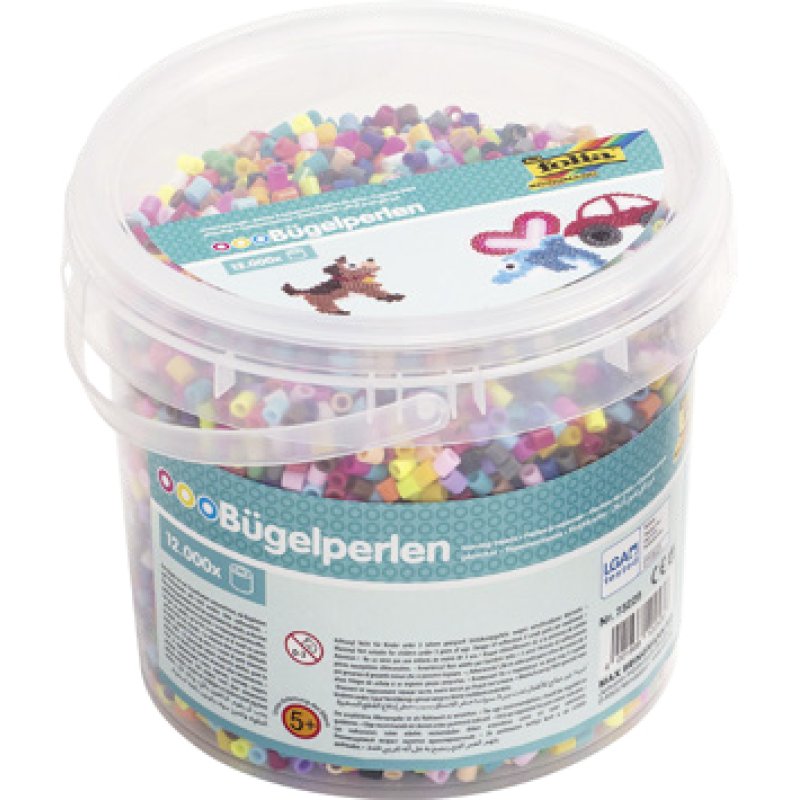 folia Perles à repasser, 12.000 pièces, en seau, assorti