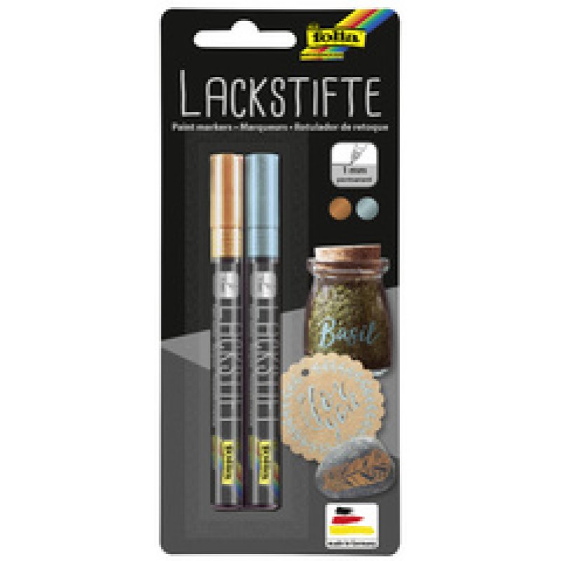 folia Marqueur vernis, largeur de tracé: 2-3mm, rose & vert