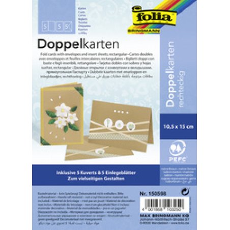 folia Carte double, 105 x 150 mm, 220 g/m2, brun kraft