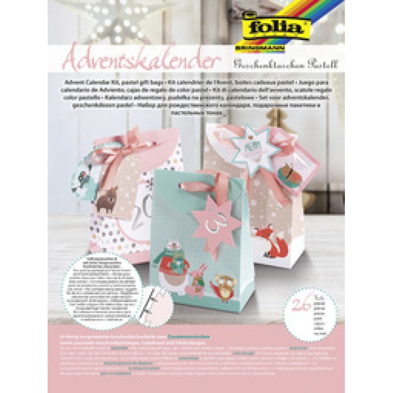 folia Calendier de l'Avent "Boîte cadeau pastel", 26 pièces