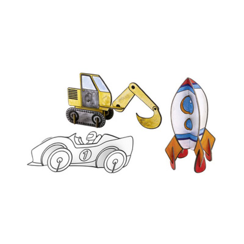 folia Personnage en carton à assembler "Véhicules", carton