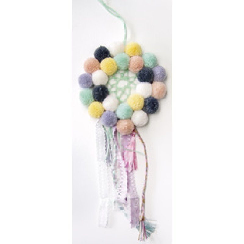 folia Pompon en laine "Pastell", 24 pièces, assorti
