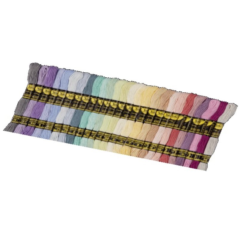 folia Fil à broder "Pastell", 52 échevettes de 8 m, assorti
