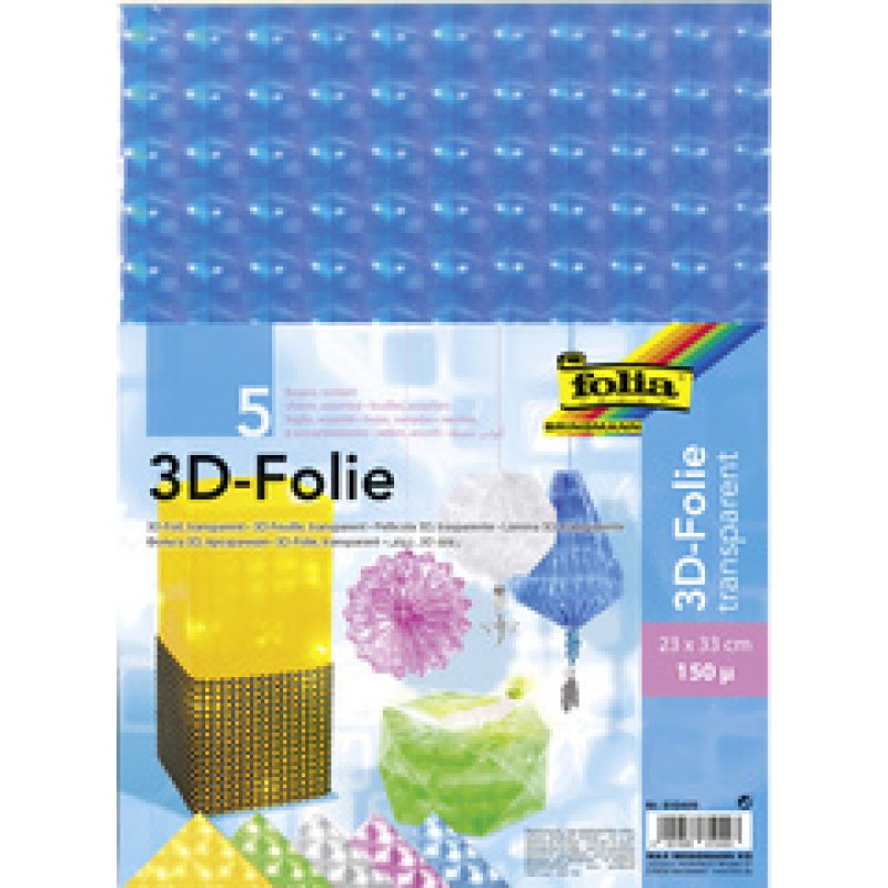 folia Film 3D, épaisseur: 150 microns, 230 x 330 mm, assorti