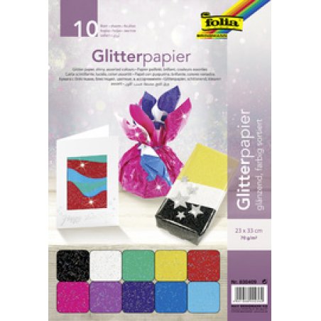 folia Papier pailleté, 70 g/m2, 230 x 330 mm, assorti