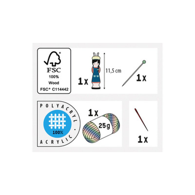 folia Tricotin, avec laine et aiguille à broder