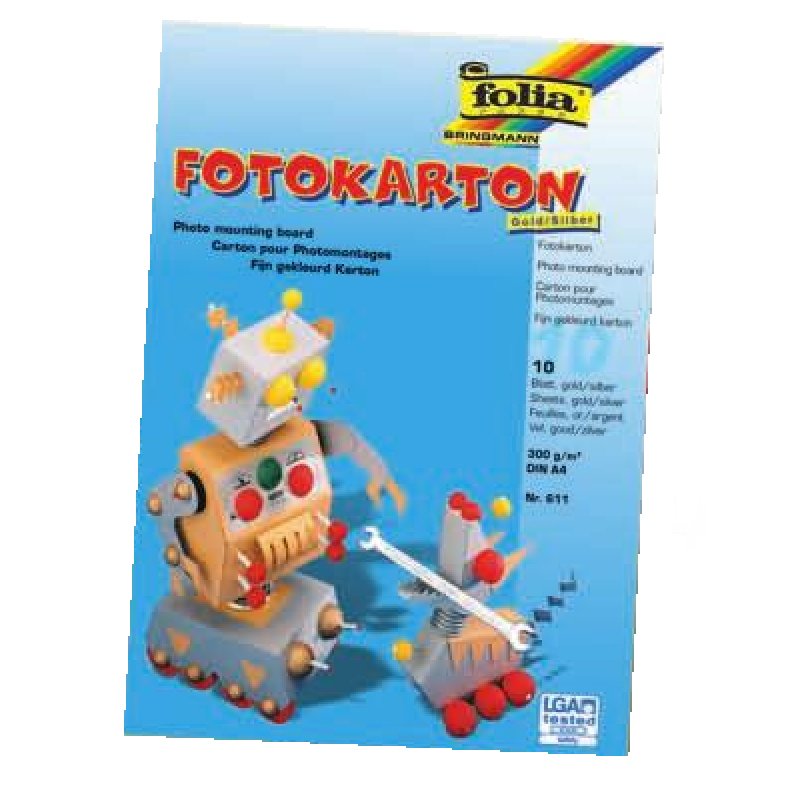 folia Bloc de carton de bricolage, A4, 300 g/m2, or & argent