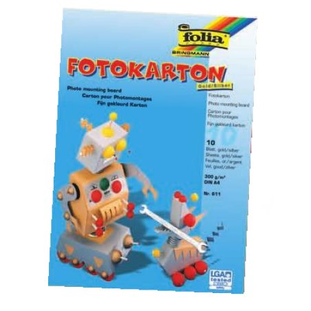 folia Bloc de carton de bricolage, A4, 300 g/m2, or & argent