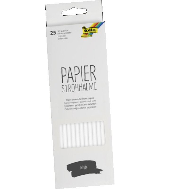 folia Paille en papier "WHITE", longueur : 200 mm