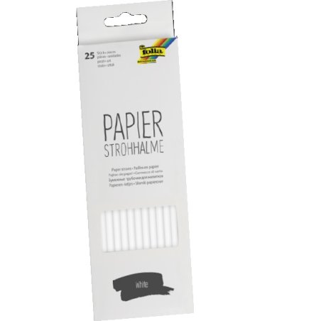 Folia 12500 paille jetable 25 pièce(s) Blanc