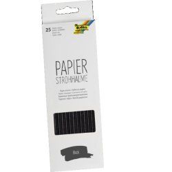 Folia 12590 disposable drinking straws 25 pc(s) Black