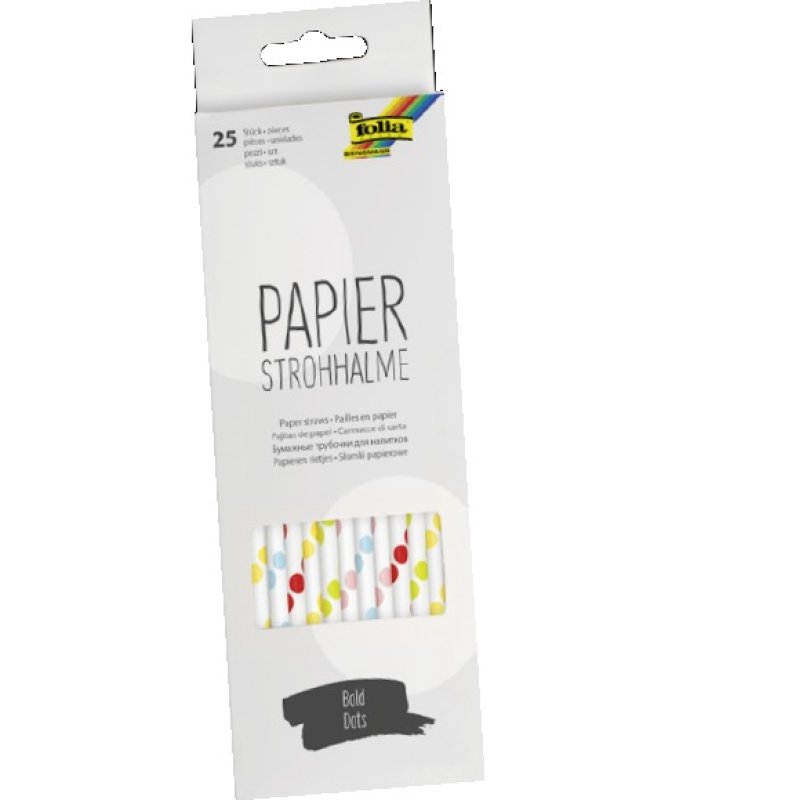 folia Paille en papier "BOLD DOTS", longueur : 200 mm