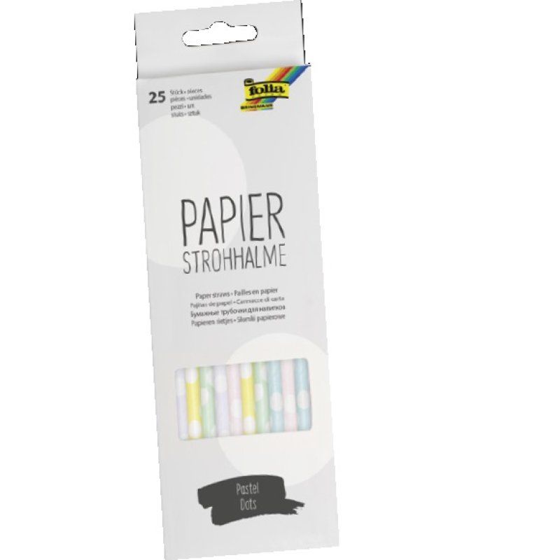 folia Paille en papier "PASTEL DOTS", longueur : 200 mm