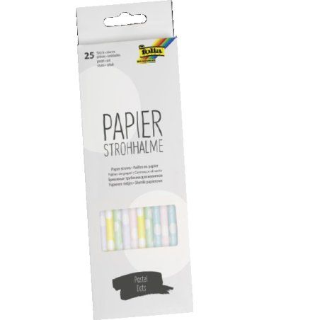 folia Paille en papier "PASTEL DOTS", longueur : 200 mm