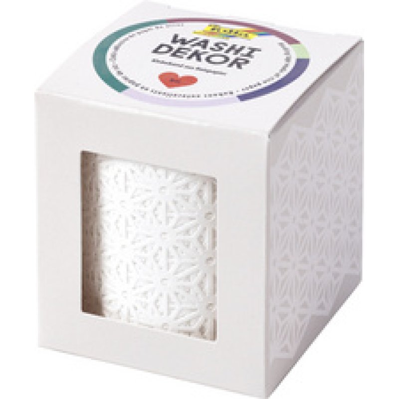 folia Bordure décorative décor Washi "FLEURS", blanc