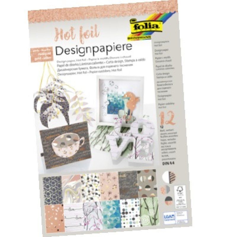 folia Bloc de papier design "Hotfoil III", A4, 165 g/m2