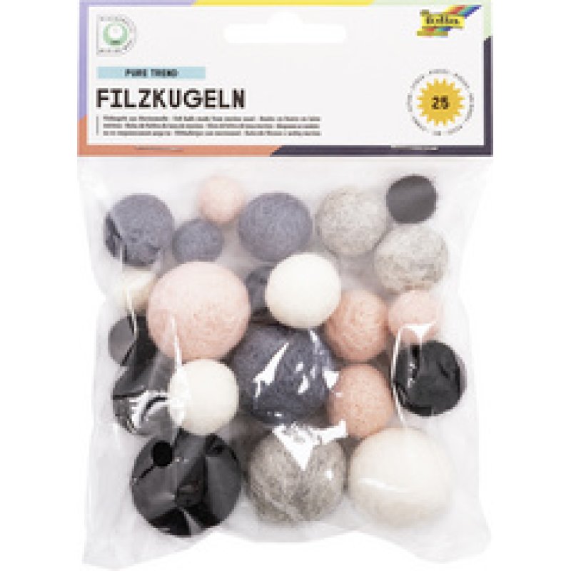 folia Boules en feutre PURE TREND, laine mérinos