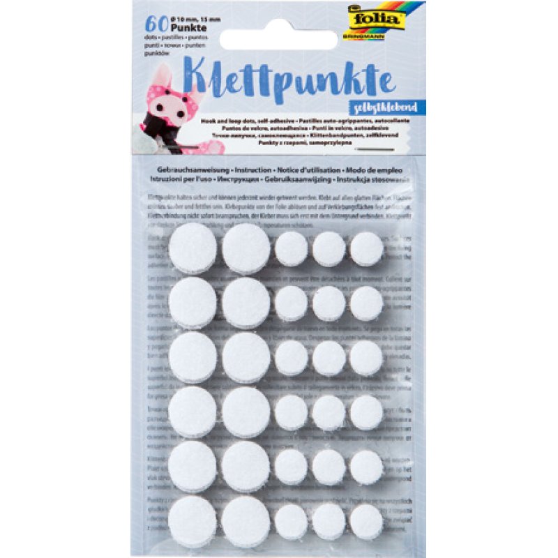 Folia 2306 hook/loop fastener Black, White 60 pc(s)