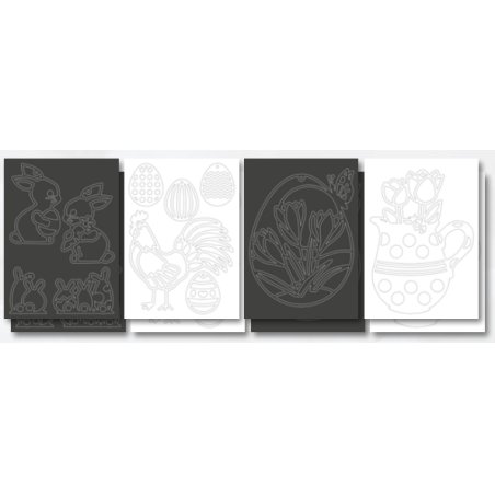 Folia 23821 papeterie Noir, Blanc Pochoir art