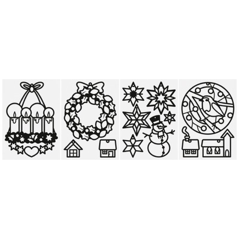 folia Kit de décoration pour fenêtre "Hiver", 250 x 350 mm