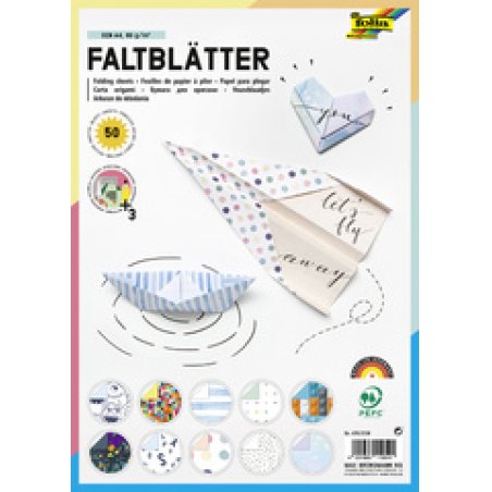 folia Feuille de papier à plier avec motif, A4, 50 feuilles