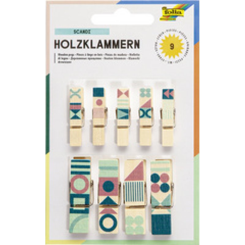 folia Pince à linge en bois, imprimée, "All year III"